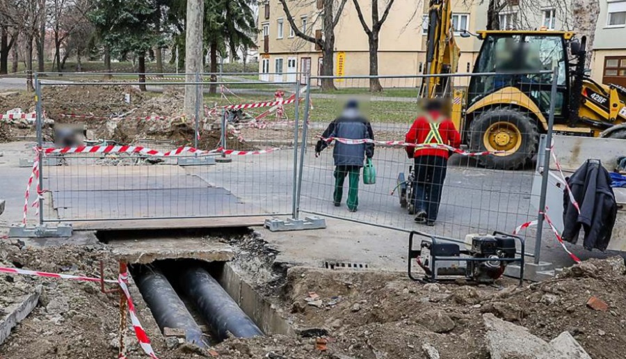 Távhővezeték-cserére volt szükség Szombathelyen, a Derkovits-lakótelepen